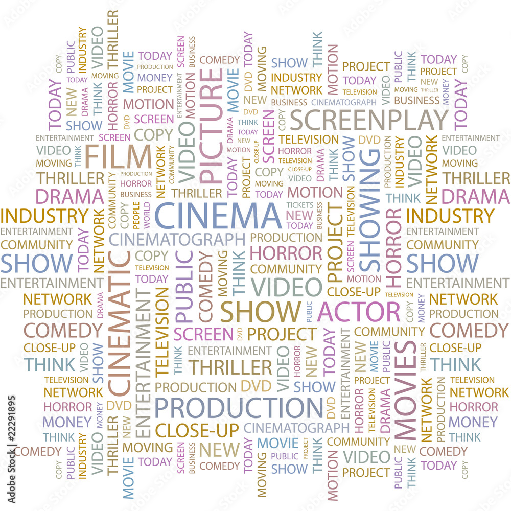 CINEMA. Wordcloud vector illustration. CINEMA. Wordcloud vector illustration.
