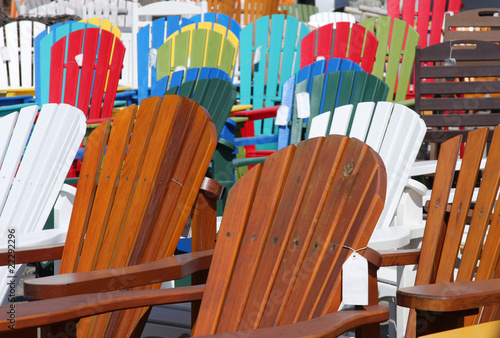 Collection of colourful cottage chairs.