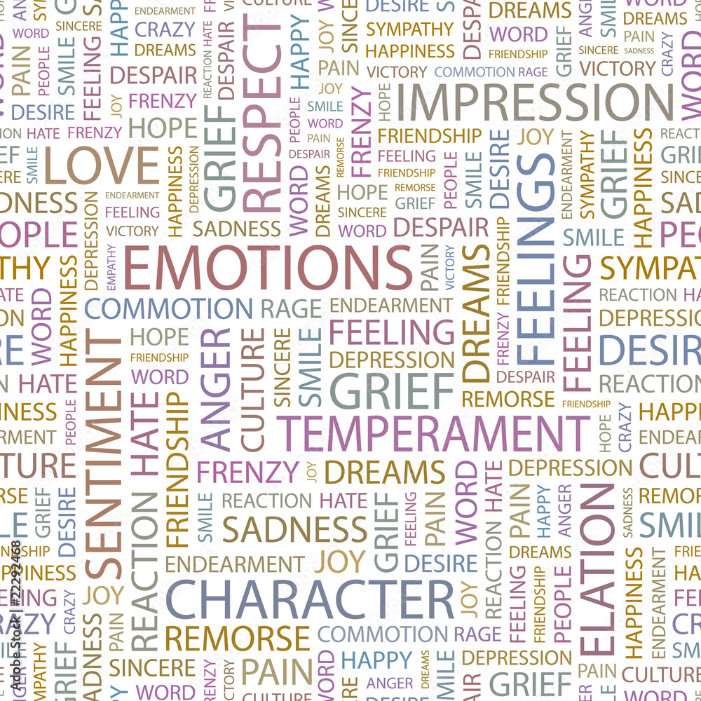 EMOTIONS. Seamless vector background.