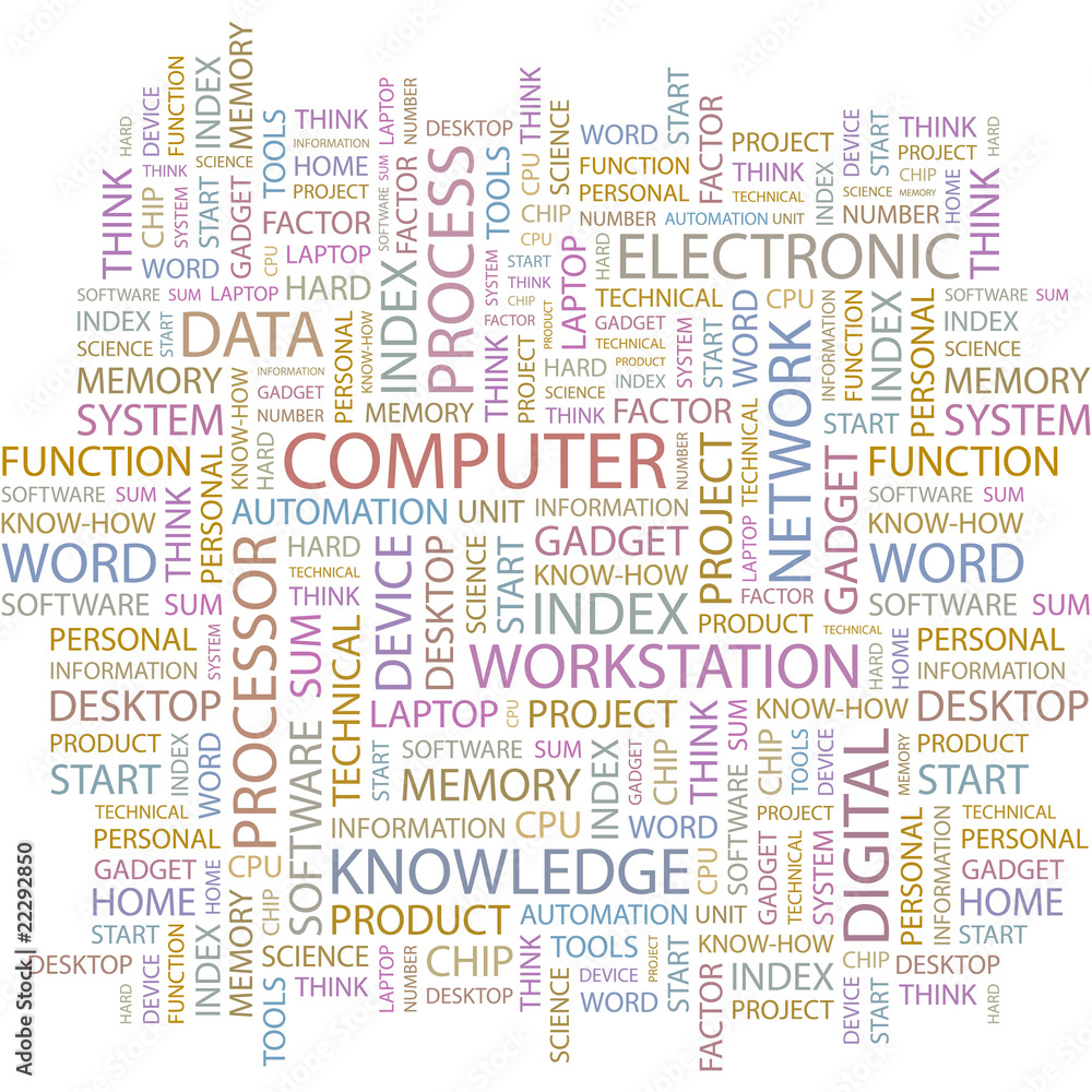 COMPUTER. Word collage on white background. COMPUTER. Word collage on white background.