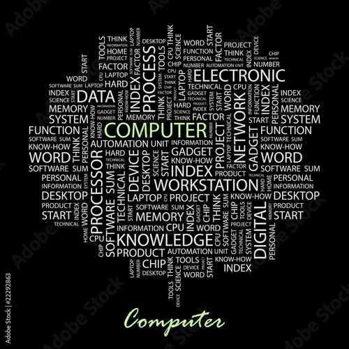 COMPUTER. Wordcloud illustration.