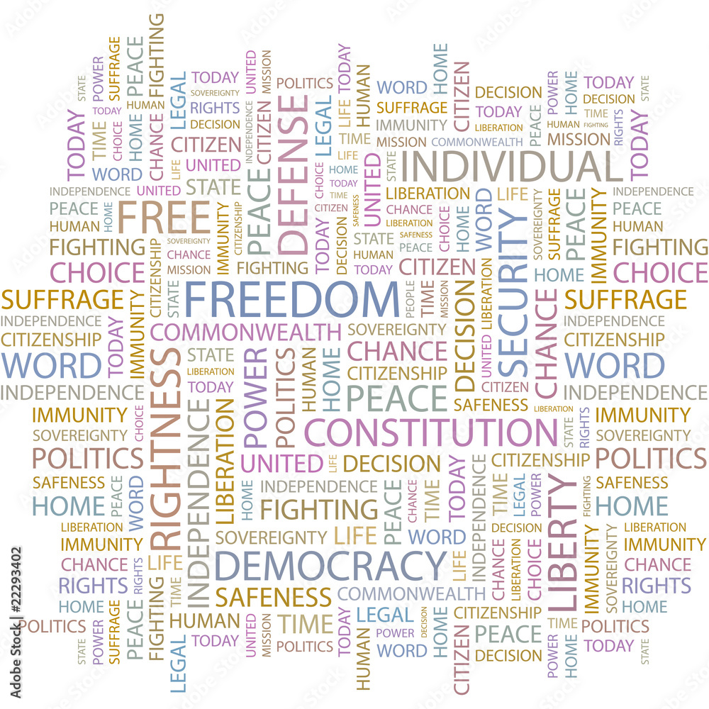 FREEDOM. Wordcloud vector illustration.