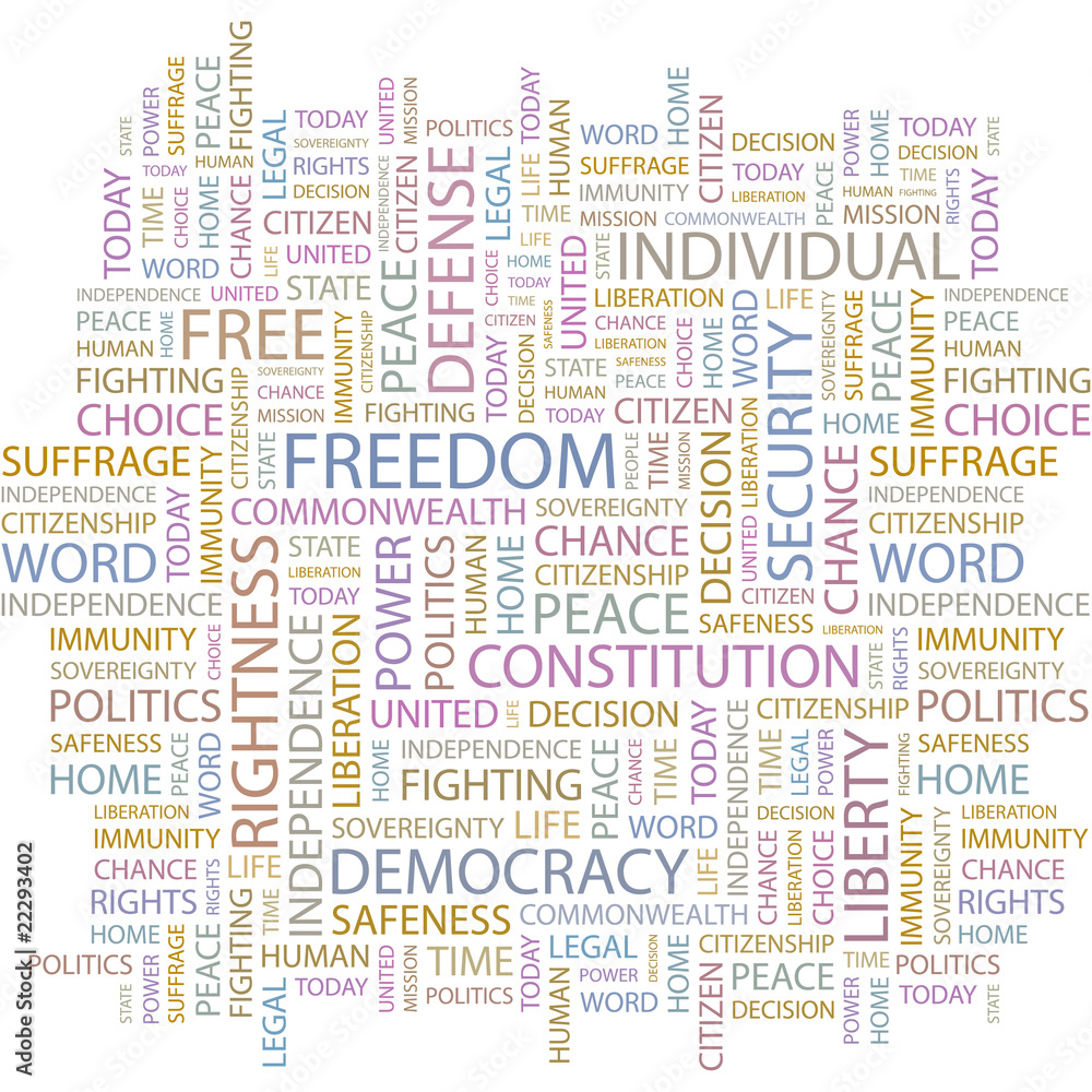 FREEDOM. Wordcloud vector illustration. FREEDOM. Wordcloud vector illustration.