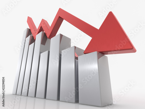 Diagramm und roter Pfeil