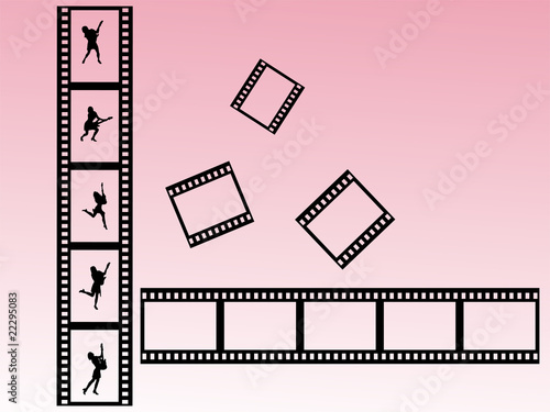 Filmstreifen mit tanzenden Silhouetten