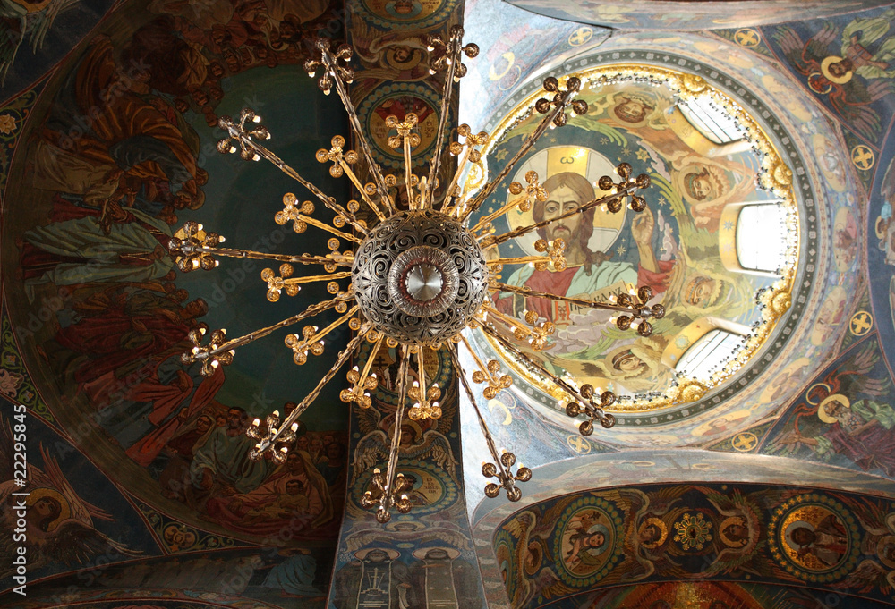 Obraz premium Church of the Saviour on Blood mosaic interior