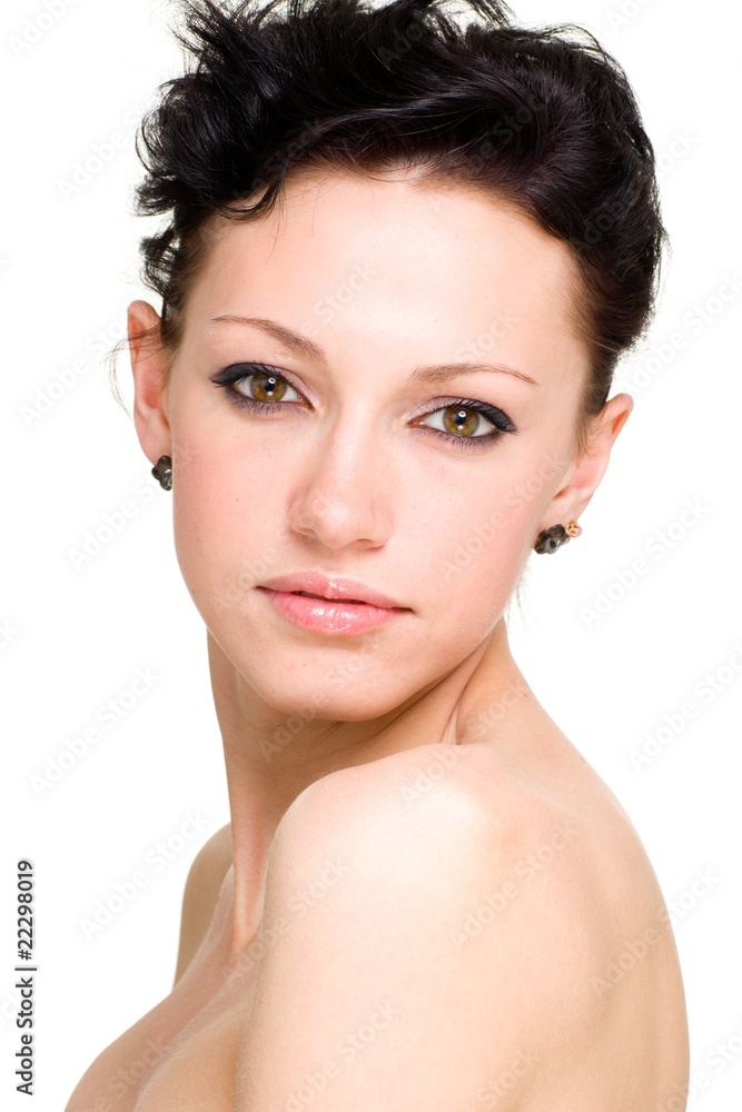 young woman closeup young woman closeup