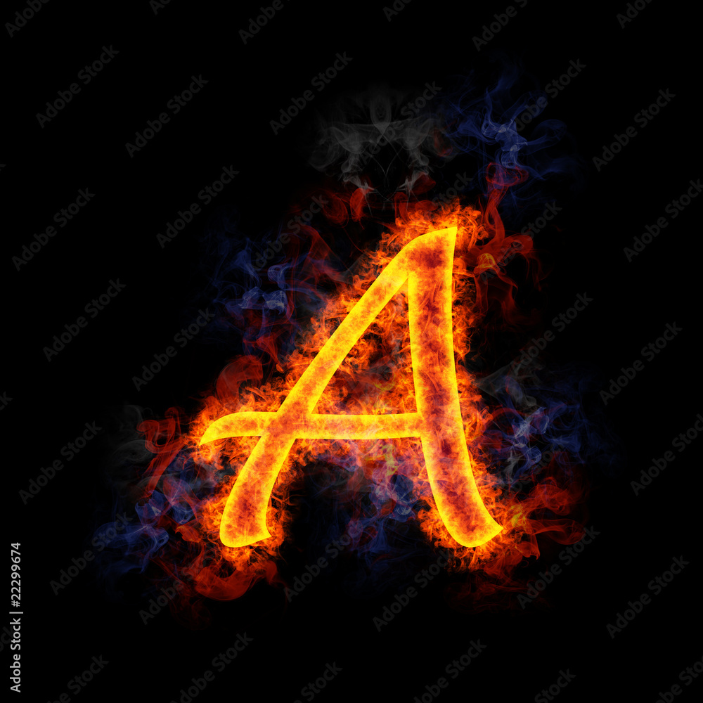 Fototapeta premium Fiery letter A.