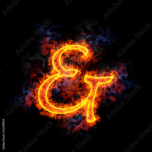 Fiery ampersand sign.