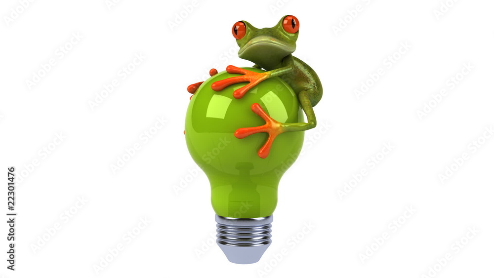 Grenouille et ampoule verte