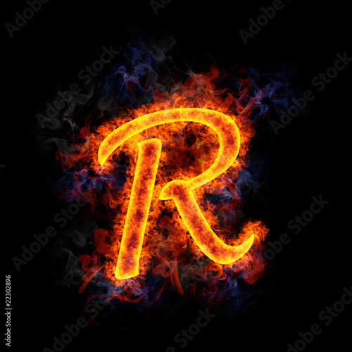 Fiery letter R.