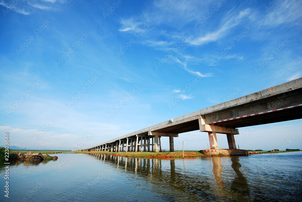 Long bridge in Thailand
