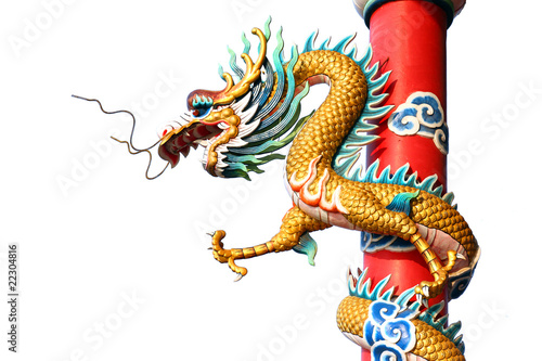 Wallpaper Mural Golden gragon statue Torontodigital.ca