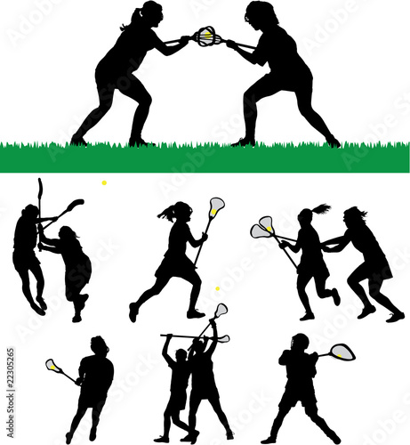 Women's Lacrosse Vector Silhouettes