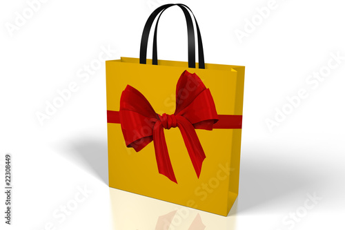 Yellow shopping bag photo