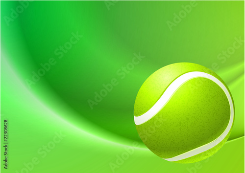 Tennis Ball on Abstract Internet Background