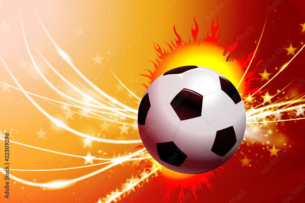 Fototapeta premium Soccer Ball on Abstract Modern Light Background