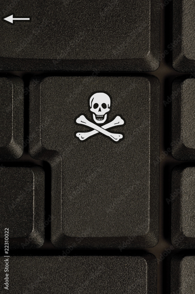 symbole tête de mort sur un clavier d'ordinateur Stock Photo | Adobe Stock