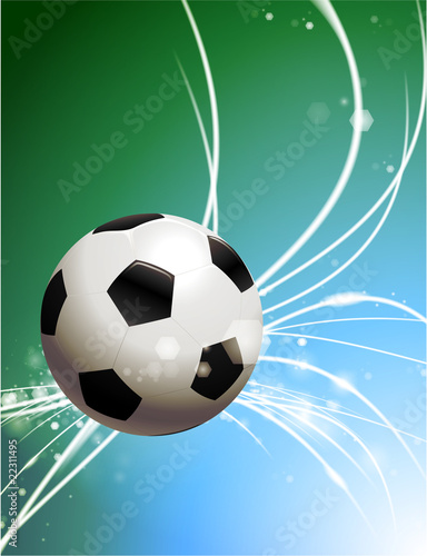 Soccer Ball on Abstract Modern Light Background