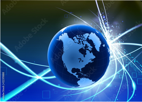 Globe on Abstract Modern Light Background