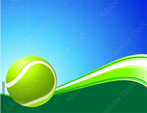 Tennis Ball on Abstract Internet Background