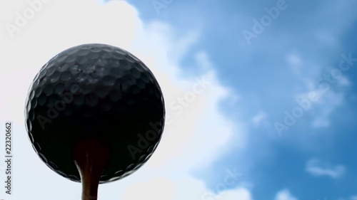 Golf ball sihouette against cloud time lapse - HD