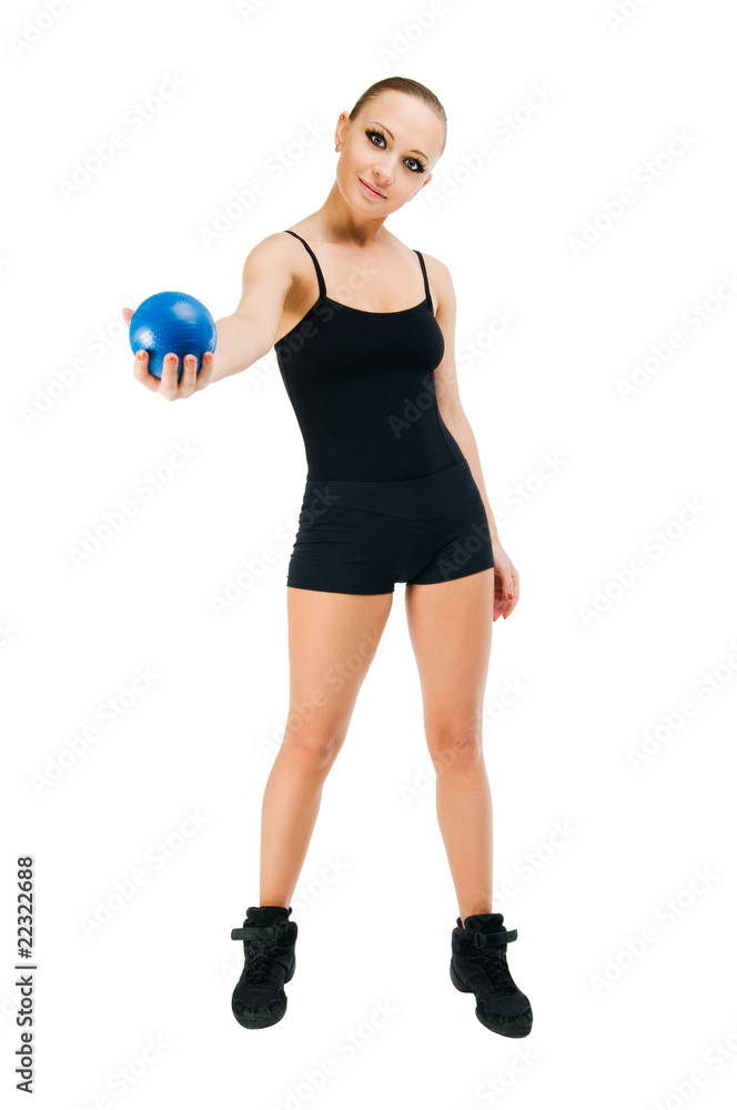 Beautiful fit red girl working out Beautiful fit red girl working out