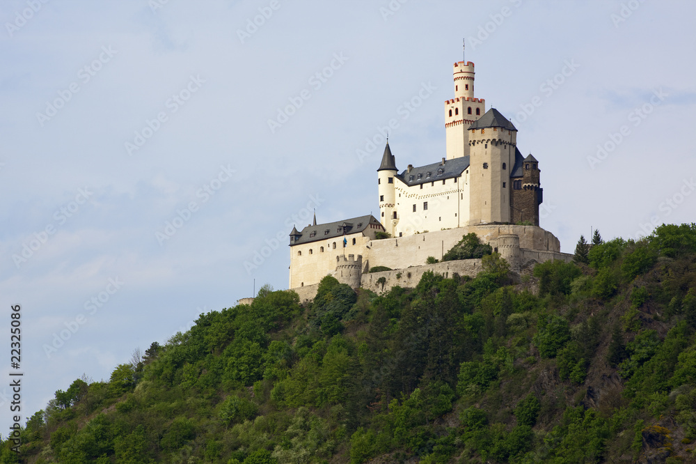 Mittelalterliche Burg Marksburg bei Braubach am Rhein
