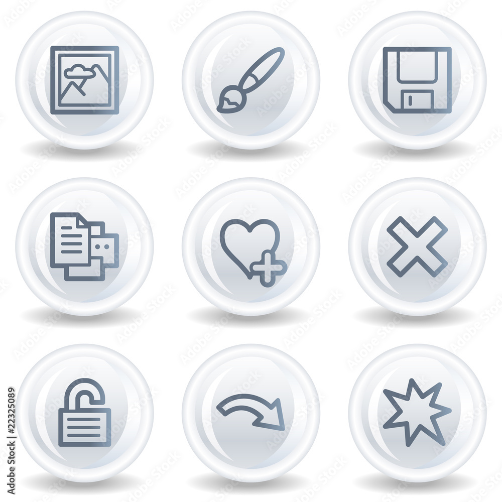 Image viewer web icons set 2, white glossy circle buttons Image viewer web icons set 2, white glossy circle buttons