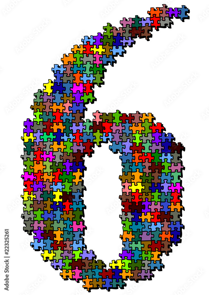 Illustration of number made of puzzle Illustration of number made of puzzle