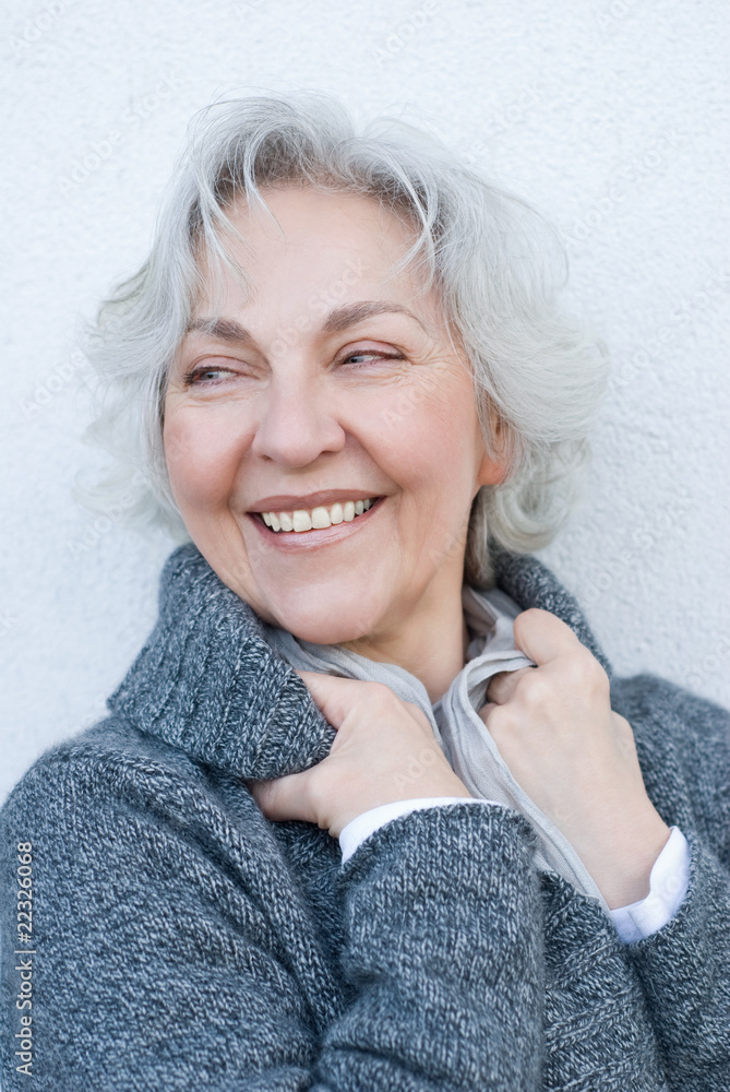 laughing senior woman laughing senior woman
