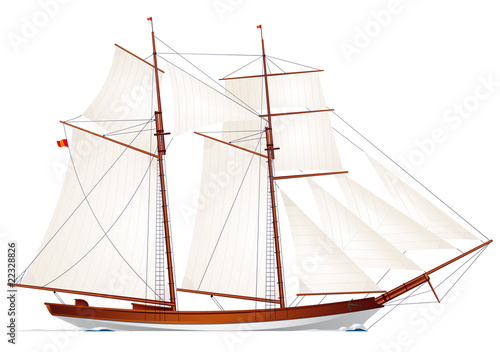 Schooner. Sailing vessel