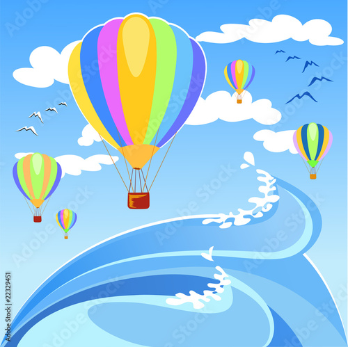 Mongolfiere sul mare