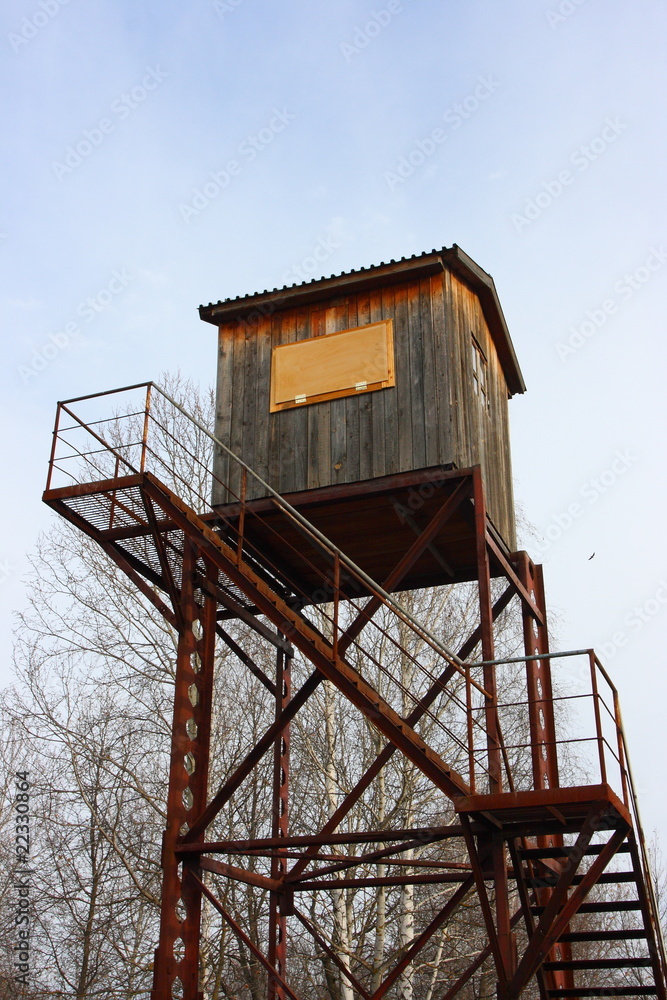 Observation tower for wild animals monitoring