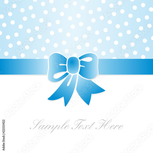 tarjeta de regalo azul con lunares