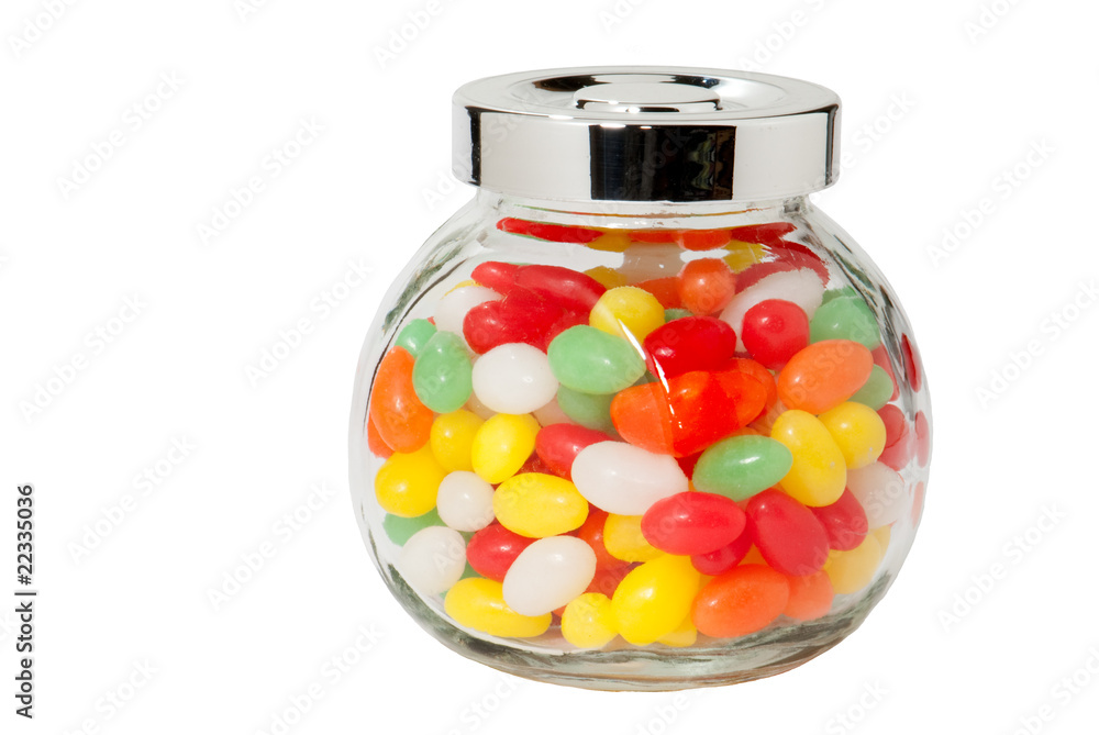 Naklejka premium Bunte Ostereier im Bonbonglas