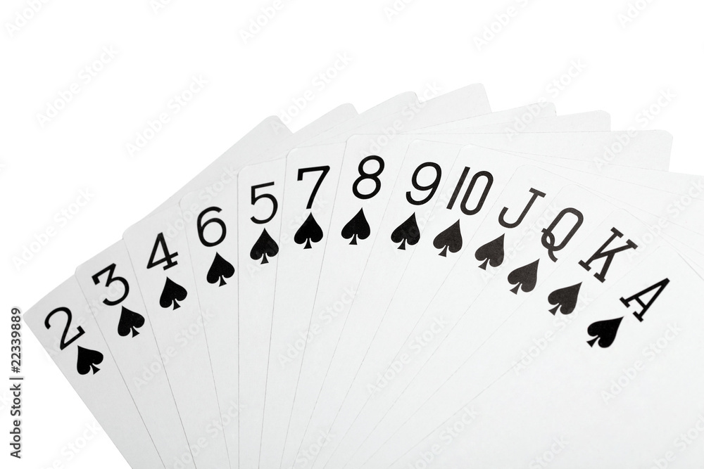 playing cards of colour of Spade isolated on white background playing cards of colour of Spade isolated on white background