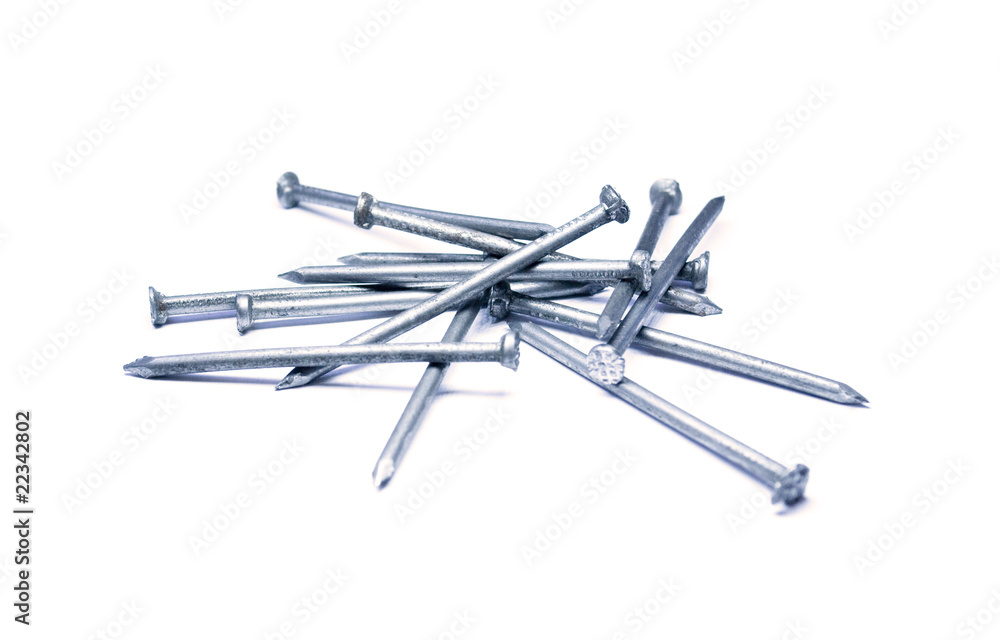 Heap of nails isolated on the white Heap of nails isolated on the white
