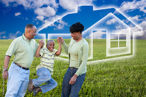 Family Over Grass Field, Cl...