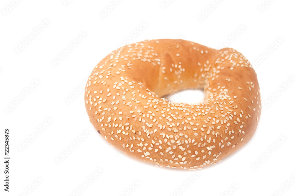 Freshly Baked Bagel with Sesame Seeds Freshly Baked Bagel with Sesame Seeds