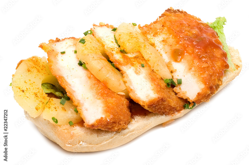 Baguette mit Huhn Baguette mit Huhn