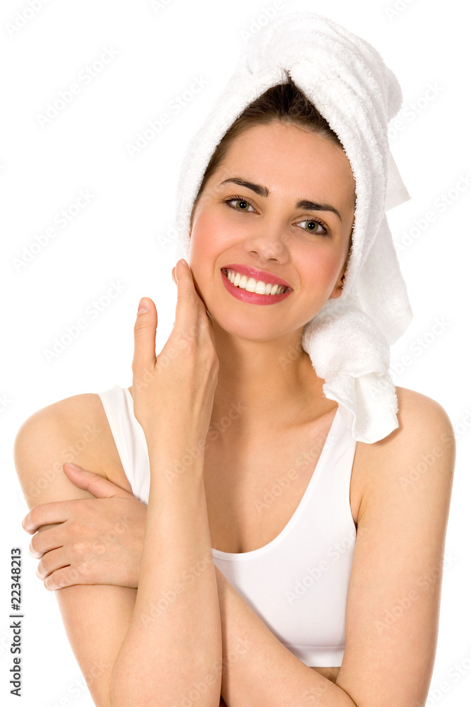 Woman wearing towel