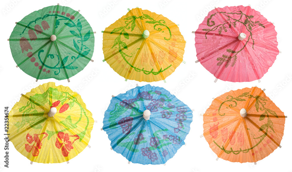 collection of coctail umbrellas