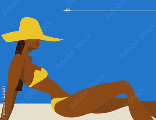 Summertime - bikini woman (vector illustration)