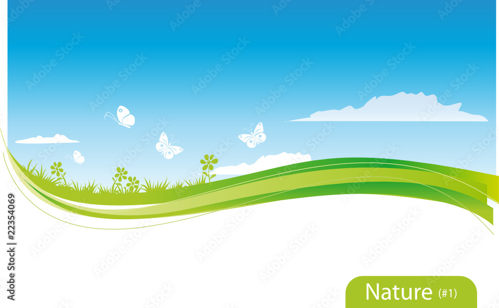 Obraz premium nature - strip green - (#1)