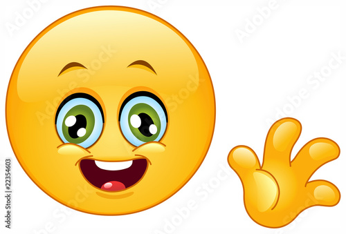 Waving hello emoticon