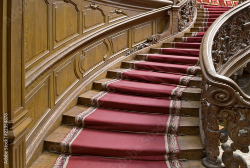 Stairs with carpet strip