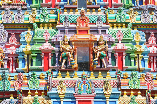 Closeup Of The Facade Of A Hindu Temple