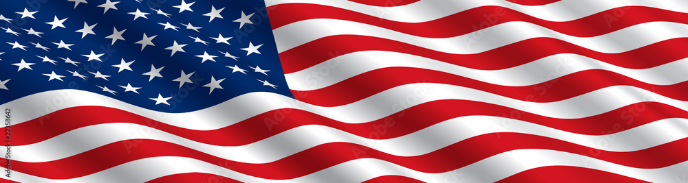 Obraz premium American Flag Flowing in the Wind