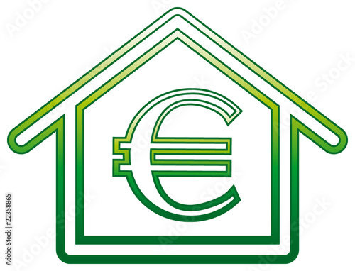 pictogramme maison et sigle euro